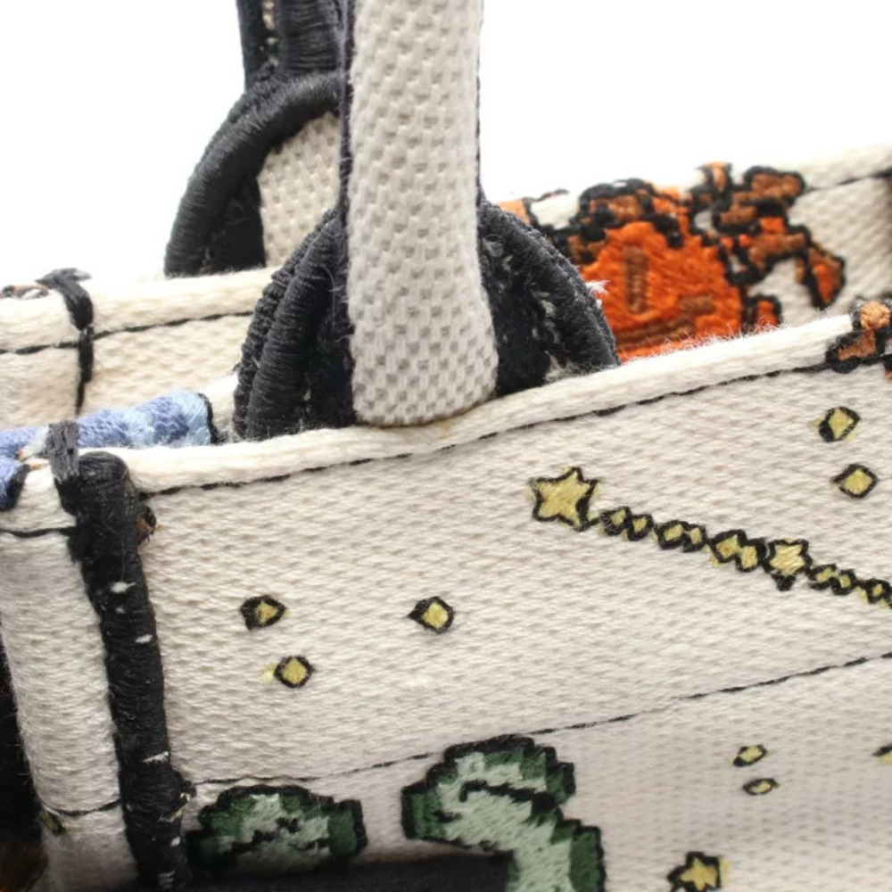 Dior BOOK TOTE Handbag Canvas Bag White Black Multicolor - Picture 6 of 6